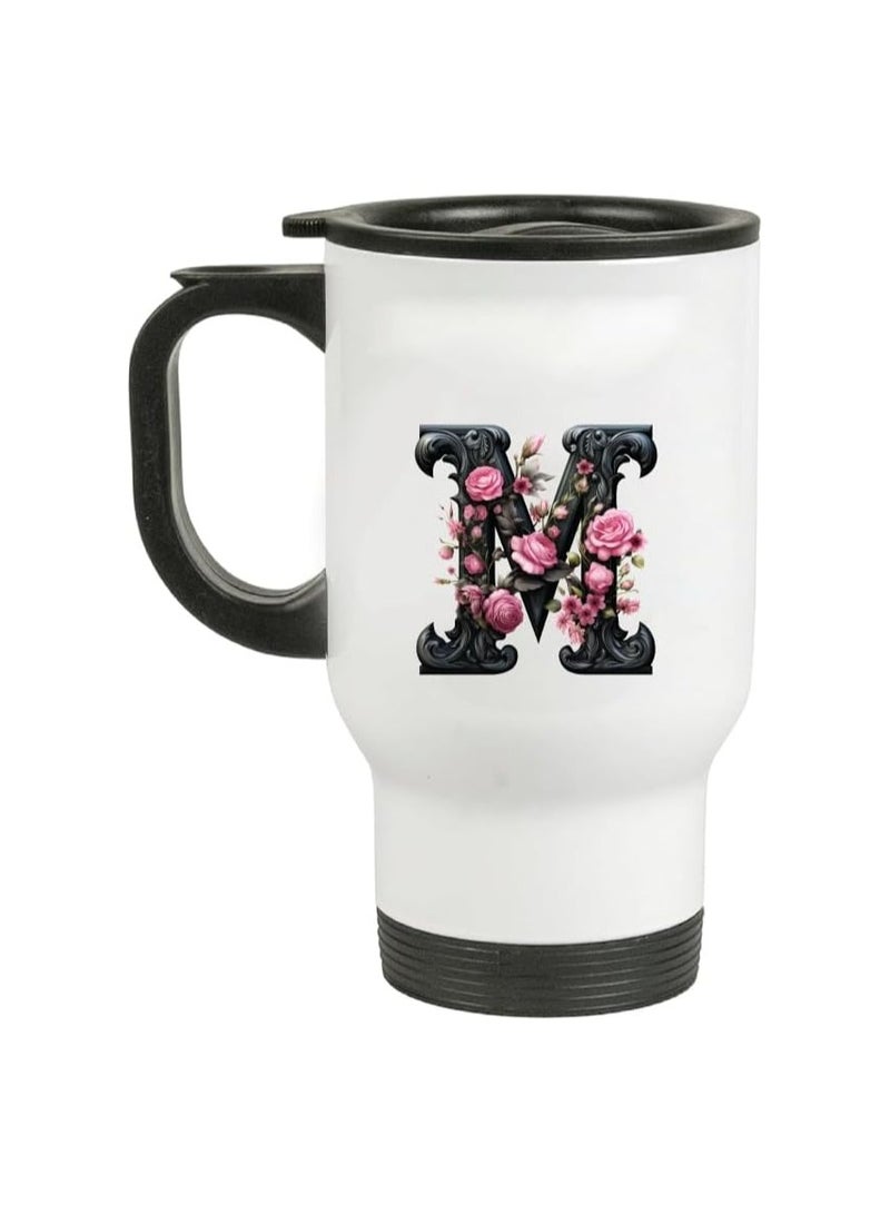PRINTSHOP4ME Initial Letter Monogram Printed Travel Mug-Coffee-Tea Or Hot And Cold Drinks Dishwasher Safe-Perfect For Coffee And Tea Lovers - Image 1