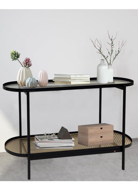 2-Tier Console Table With Glass Top 120*40*80 CM