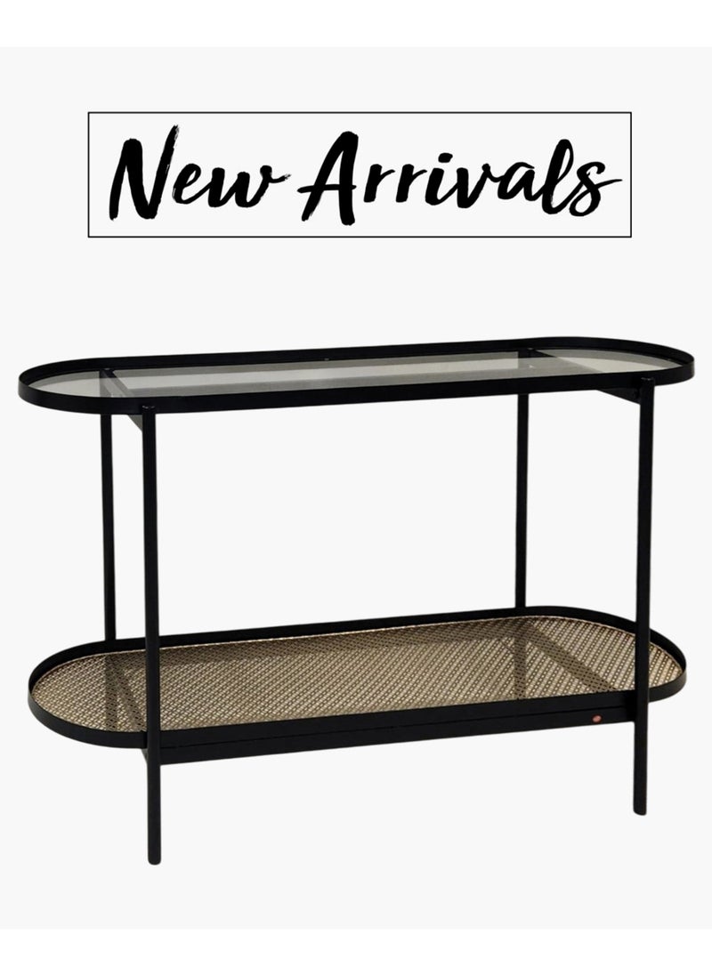 2-Tier Console Table With Glass Top 120*40*80 CM