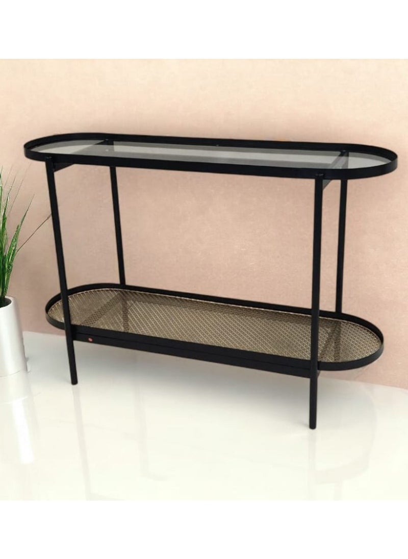 2-Tier Console Table With Glass Top 120*40*80 CM