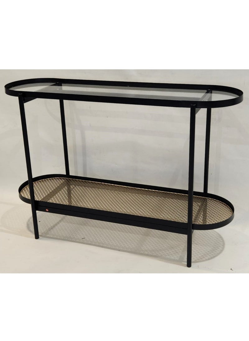 2-Tier Console Table With Glass Top 120*40*80 CM