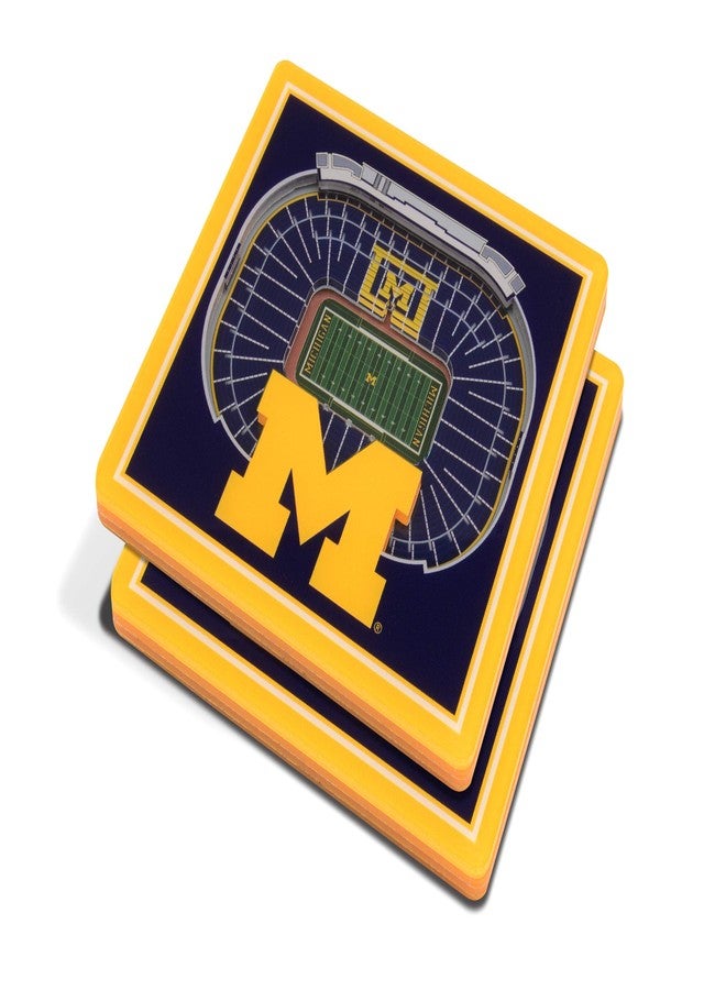 YouTheFan NCAA Michigan Wolverines 3D StadiumView Coasters - Michigan Stadium 4" x 4" - Image 2