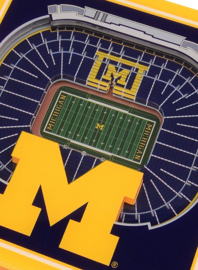 YouTheFan NCAA Michigan Wolverines 3D StadiumView Coasters - Michigan Stadium 4" x 4" - Image 4
