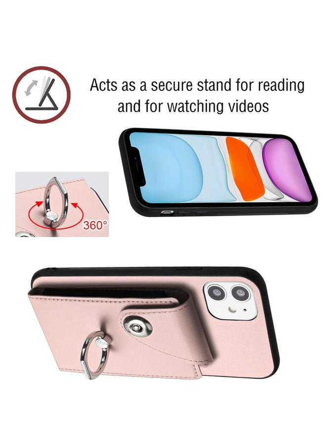 Zaboon Case For iPhone 11 Organ Card Bag Ring Holder Phone Case with Long Lanyard - Image 5