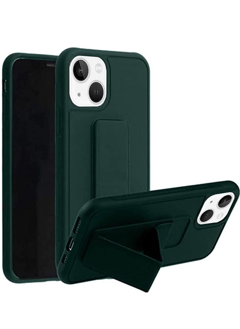 Raxoom IPhone 14 Pro Max Case with Magnetic Foldable Back Stand and Holder, Cover with Finger Strap and Hand Grip, Magnetic Car Mount Kickstand IPhone 14 Pro Max (Dark Green) - Image 5