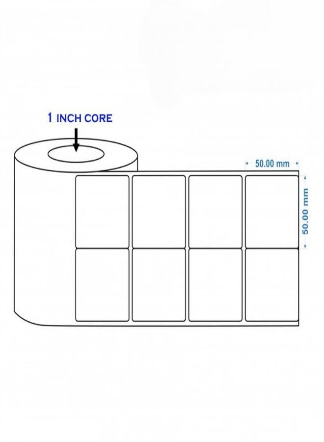 Sehgal Store 50x50 Direct Thermal Square Barcode Label Sticker 2 Up - 2x2 inches - 50mm x 50mm - 2000 Labels Per Roll - White Self Adhesive Sticker for Printing Barcoding Pack of (2) - Image 2