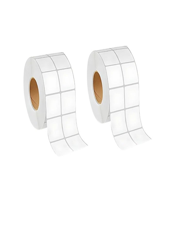 Sehgal Store 50x50 Direct Thermal Square Barcode Label Sticker 2 Up - 2x2 inches - 50mm x 50mm - 2000 Labels Per Roll - White Self Adhesive Sticker for Printing Barcoding Pack of (2) - Image 1