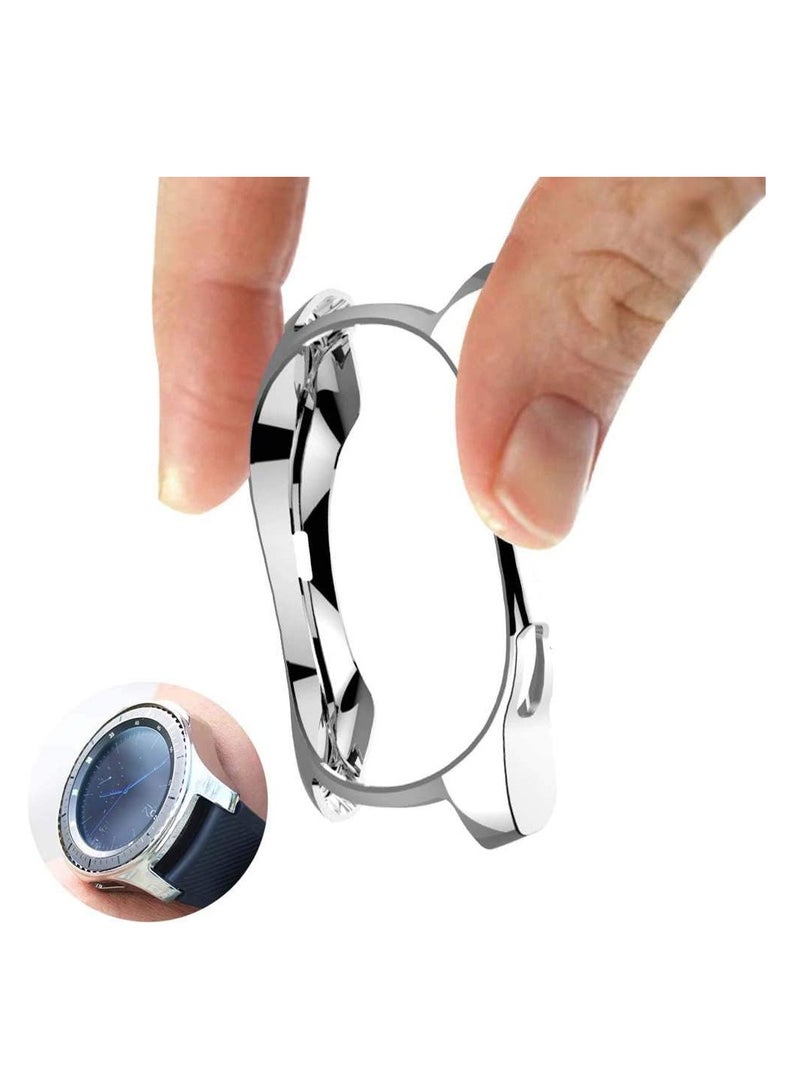 Cover Protective plastic Flexible coated Electroplated anti-Shocks for Samsung Watch Gear S3 (42MM) - Silver - Image 3