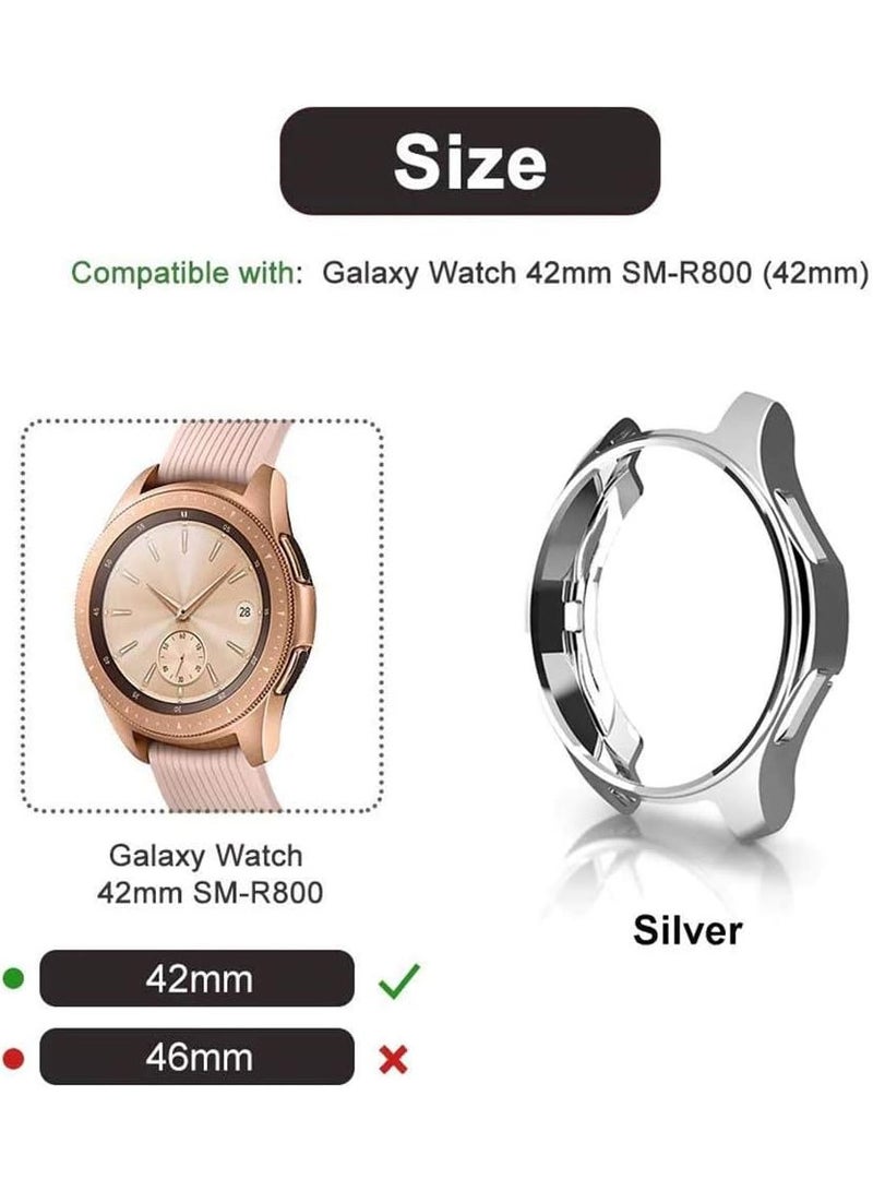 Cover Protective plastic Flexible coated Electroplated anti-Shocks for Samsung Watch Gear S3 (42MM) - Silver - Image 4