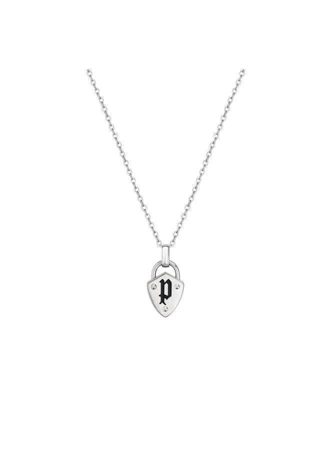 بوليس Cambria Silver Padlock Charm Necklace for Women's