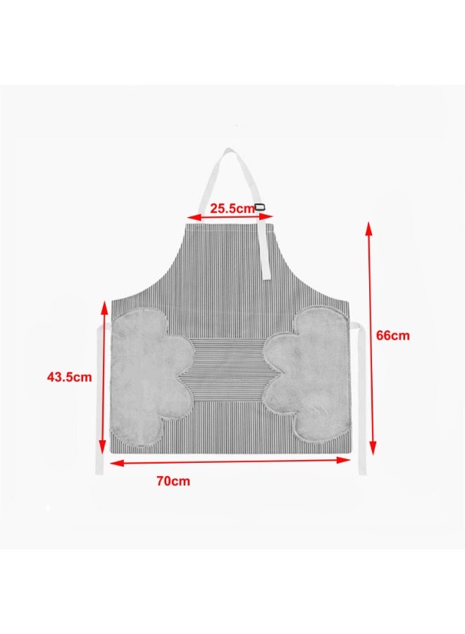 مريلة مقاومة للماء قابلة للتعديل مع جيوب لغسل الأطباق والطبخ واستخدام المطبخ. مرفق بمنشفة لمسح اليدين - Image 2