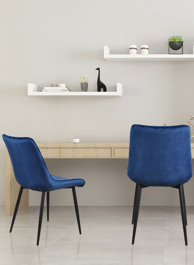 MAPLE HOME DECORATION Maple Home Velvet Chairs Modern Accent Dining Chairs Flannelette Comfy Upholstered Living Room Furniture Leisure Chairs with Golden Metal Leg  - Image 4