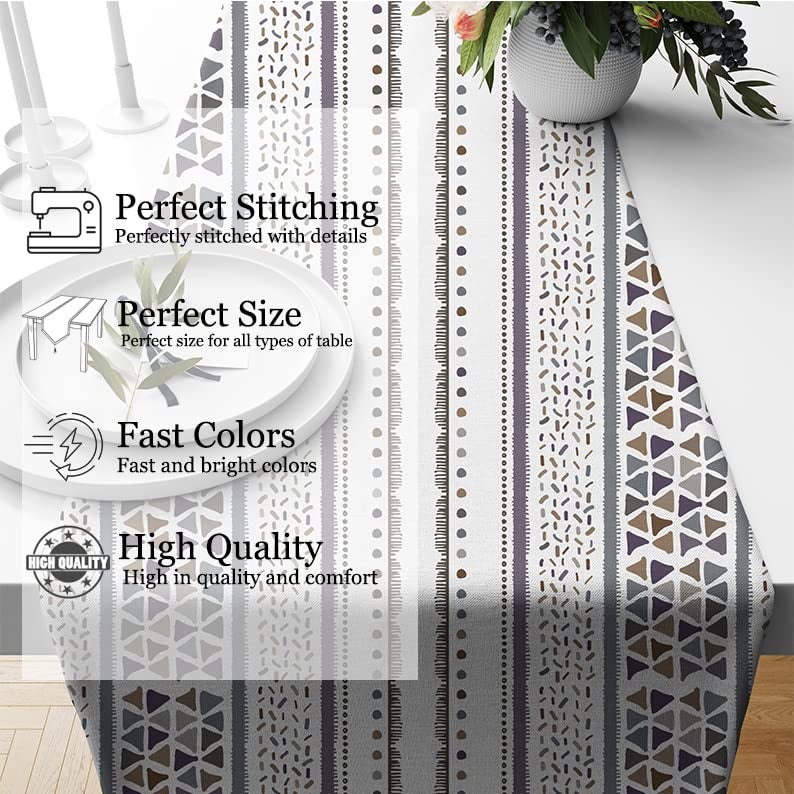 BRICK HOME Geometrical Printed Poly Cotton 4 Seater Table Runner and Bed Runner (13 X 60 Inches) - Image 2