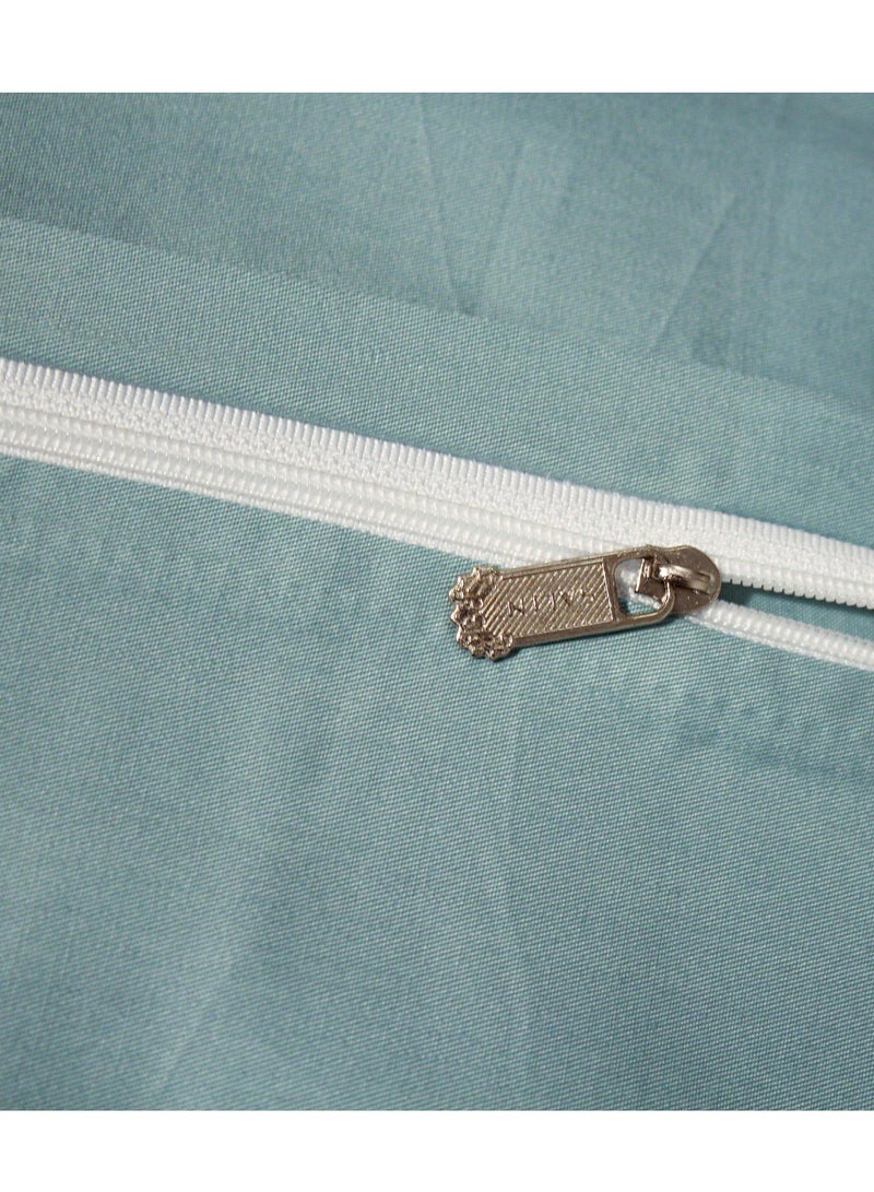 Satin Light Luxury Embroidery Gell Green Blue 200 * 230cm Bed Set of Four Pieces  - Image 5