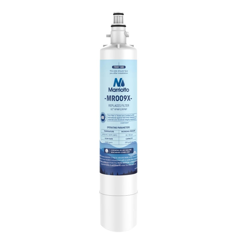 MARRIOTTO Replacement for GEÂ® RPWFE, RPWF (Built-in CHIP) Refrigerator Water Filter, Compatible with GFE28GELDS, PFE28KELDS, PFE28KYNFS, GFD28GELDS, GYE22HMKES, GFE28GYNFS, GFD28GYNFS, Pack of 1 - Image 1