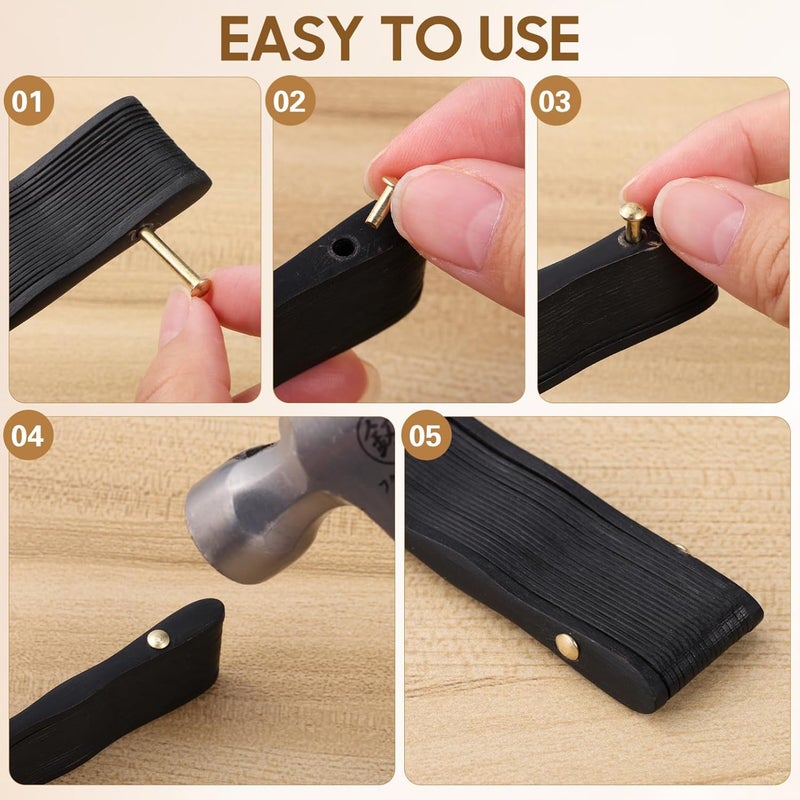 Tehaux Golden Stainless Steel Folding Fan Shaft Rivets and Nuts for Hand Fan Repair 0.82 x 0.19 Inch - Image 3