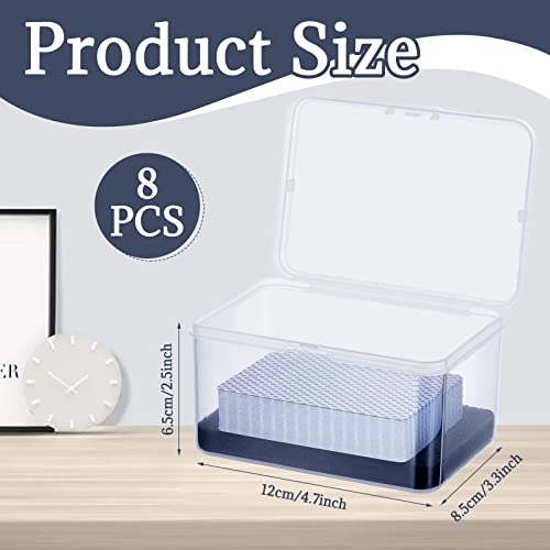 PerKoop 8 Pcs Plastic Card Case Boxes for 162 Pcs Game Cards 3 Decks of Playing Card Clear Plastic Holder Box Organizer for Travel Game 4 7 x 3 3 x 2 5 Inch Cards Not Included - Image 5