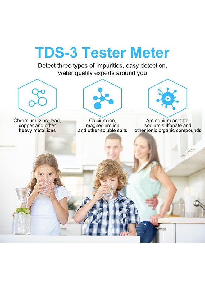 Beauenty TDS Water Quality Tester, Digital LCD TDS Meter Tester Water Testing Pen Purity Filter 0-9990 PPM Temp for Drinking Water, Aquariums and Swimming Pools  - Image 4