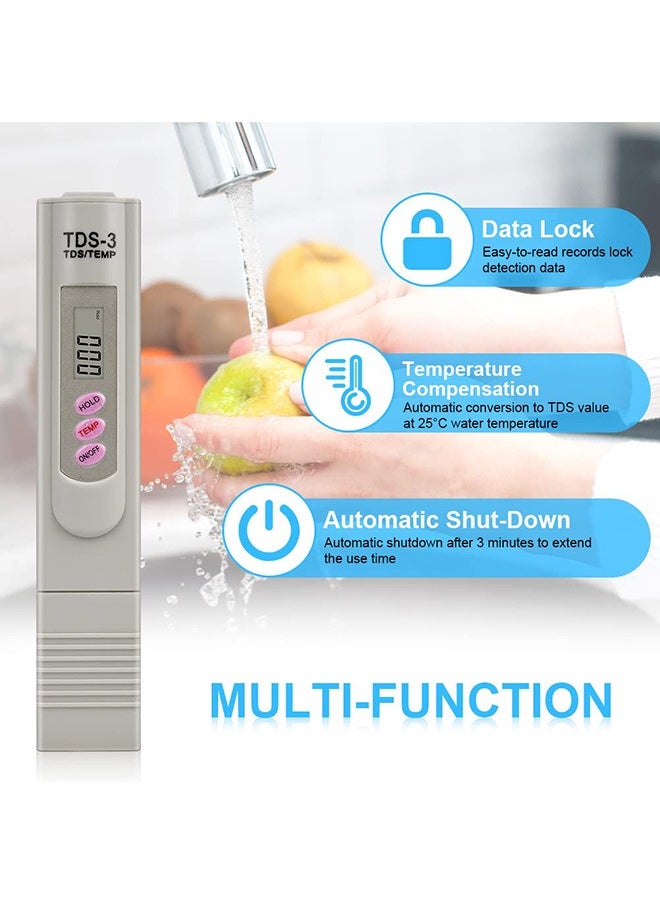Beauenty TDS Water Quality Tester, Digital LCD TDS Meter Tester Water Testing Pen Purity Filter 0-9990 PPM Temp for Drinking Water, Aquariums and Swimming Pools  - Image 5