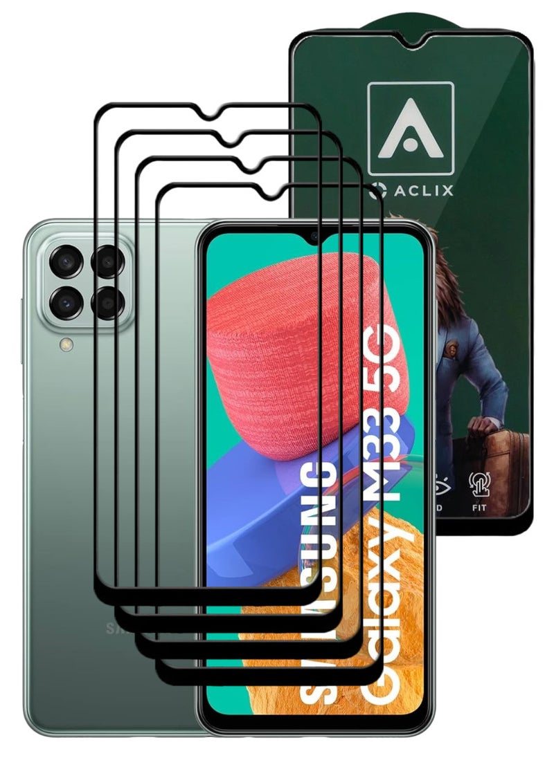 ACLIX 4 Pieces Antistatic ESD Dustproof Premium Quality High Definition Tempered Glass Screen Protector Designed For Samsung Galaxy M33 - Image 1