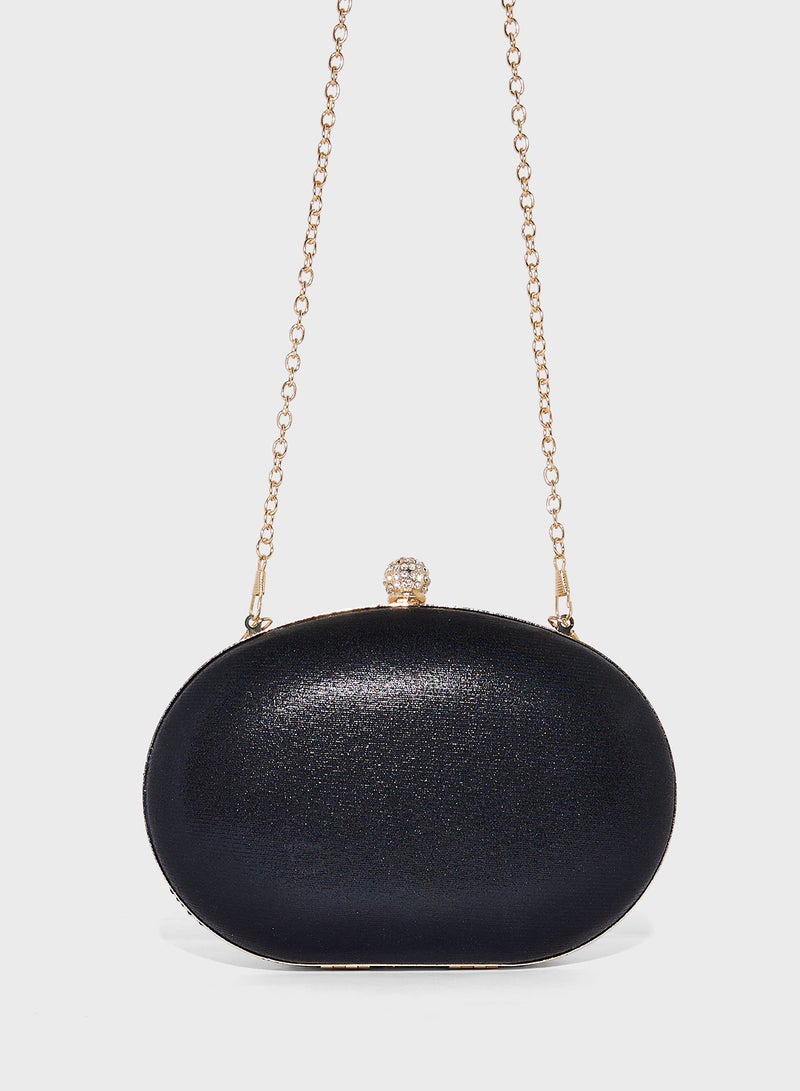 Khizana Diamante Jeweled Oval Frame Clutch Bag - Image 2