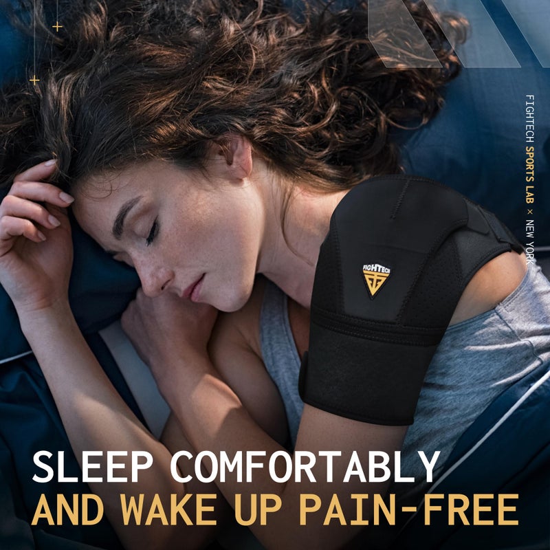 FIGHTECH Shoulder Brace for Women & Men | Support for Torn Rotator Cuff & Other Shoulder Injury - Ac Joint, Dislocated, Separated, Frozen Shoulder | Neoprene Compression Wrap | by FIGHTECH (BLK, S-M) - Image 4