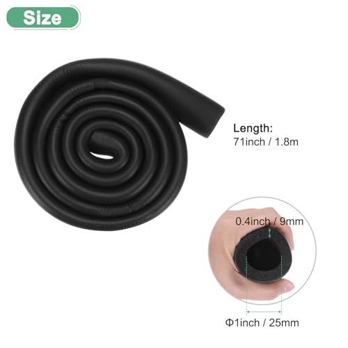 M METERXITY Pipe Insulation Foam Tube, 1"(25mm) ID x 6Ft Pipe Cover Wrap Roll, Hollow Pipe Cover for AC Unit/Guitar Stands/Exercise Machine Handle/Roof Rack [Black] - Image 3