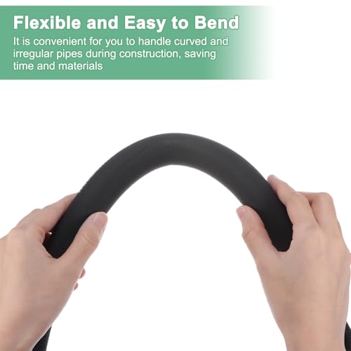M METERXITY Pipe Insulation Foam Tube, 1"(25mm) ID x 6Ft Pipe Cover Wrap Roll, Hollow Pipe Cover for AC Unit/Guitar Stands/Exercise Machine Handle/Roof Rack [Black] - Image 5