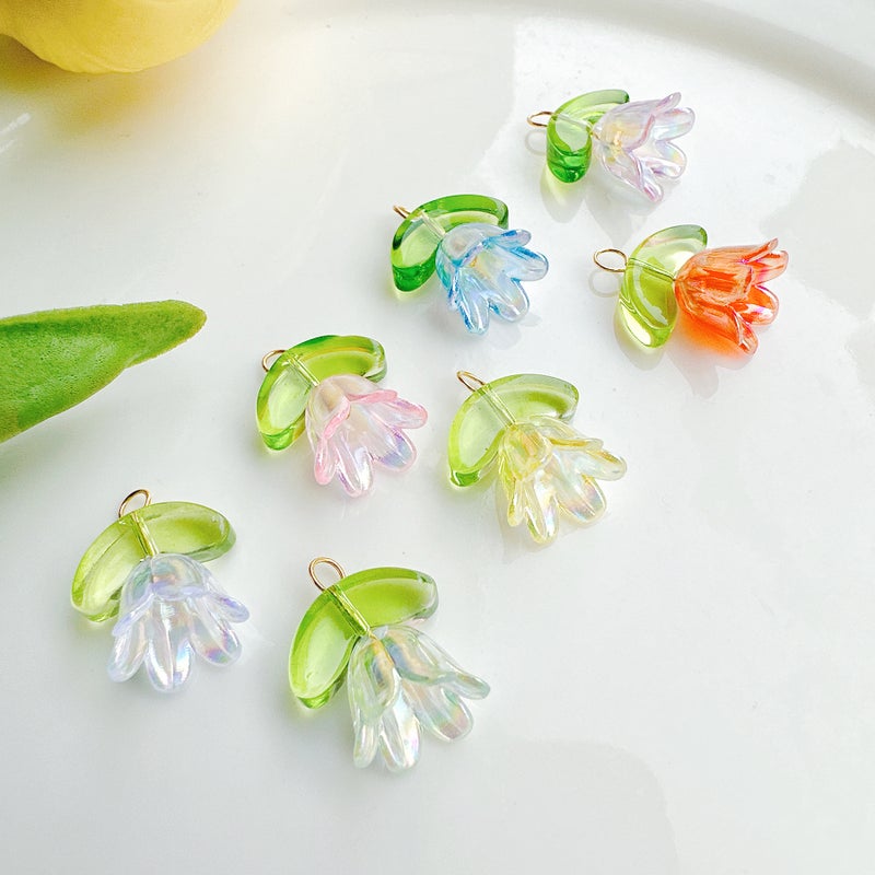 With hanging color Lily of the Valley beads accessories antique diy handmade beaded bracelet woven bracelet beads jewelry materials - Image 3