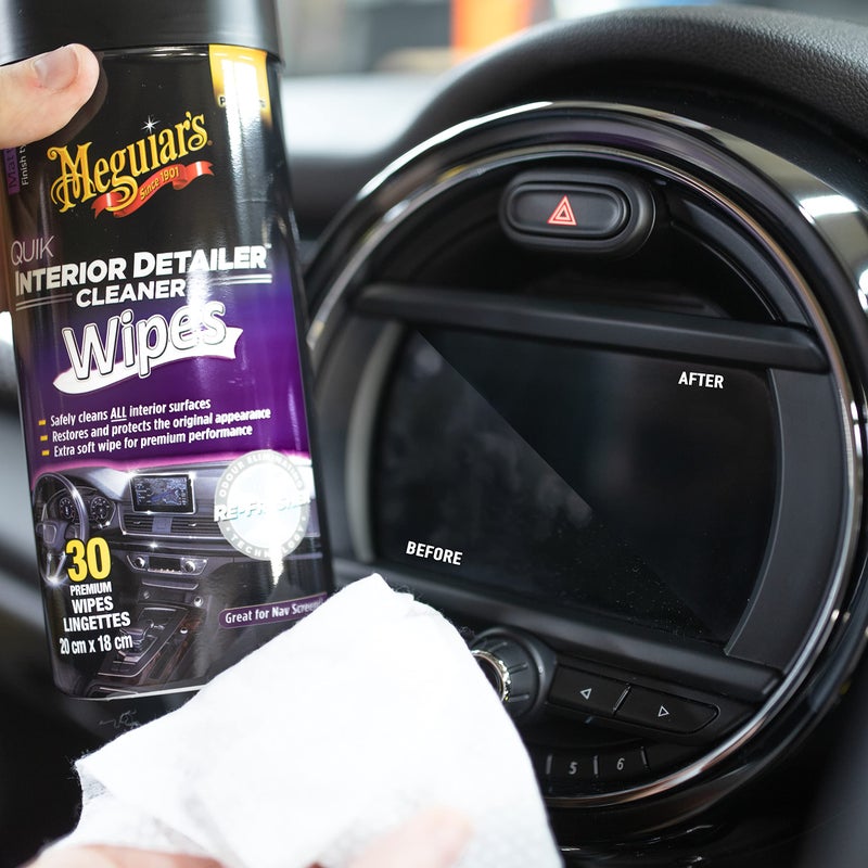 ميجواير مناديل تنظيف التفاصيل الداخلية Quik من Meguiar's G13600EU (حوض مكون من 30 قطعة) - Image 4