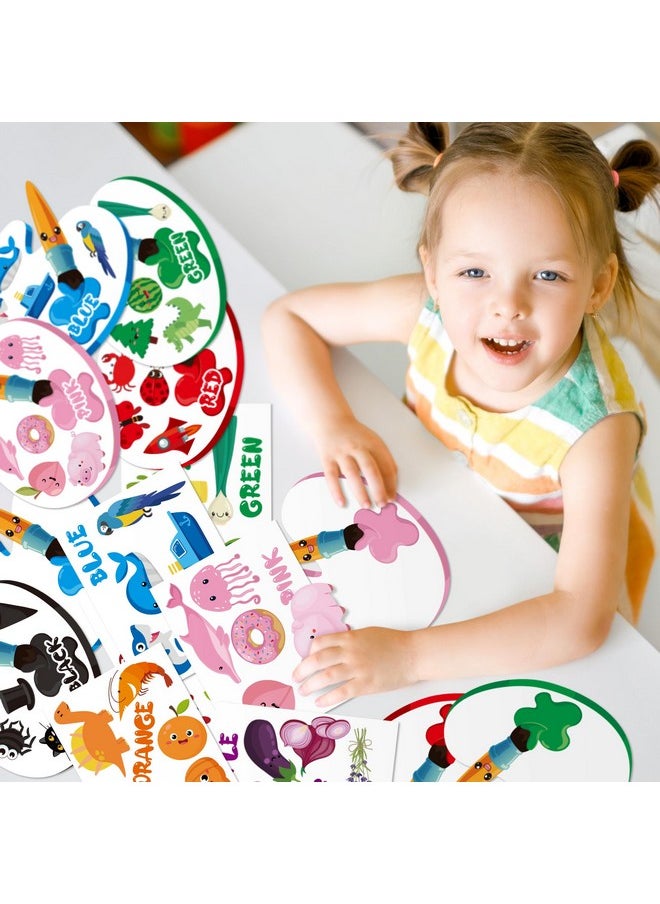 BeYumi - 22Pcs Color Posters For Preschool Color Sorting Set For Toddler Color Recognition Sticker Games Early Education Material Classroom Decor Learning Color Cutouts Bulletin Board Set For Kid Family - Image 1