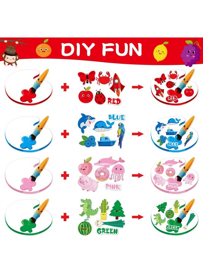 BeYumi - 22Pcs Color Posters For Preschool Color Sorting Set For Toddler Color Recognition Sticker Games Early Education Material Classroom Decor Learning Color Cutouts Bulletin Board Set For Kid Family - Image 1