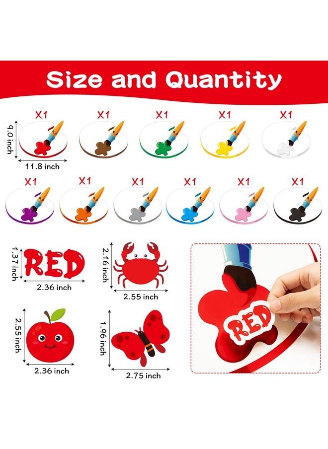 BeYumi - 22Pcs Color Posters For Preschool Color Sorting Set For Toddler Color Recognition Sticker Games Early Education Material Classroom Decor Learning Color Cutouts Bulletin Board Set For Kid Family - Image 1
