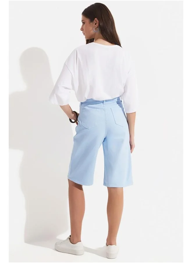 JUNE June Bermuda Denim Short Baby Blue