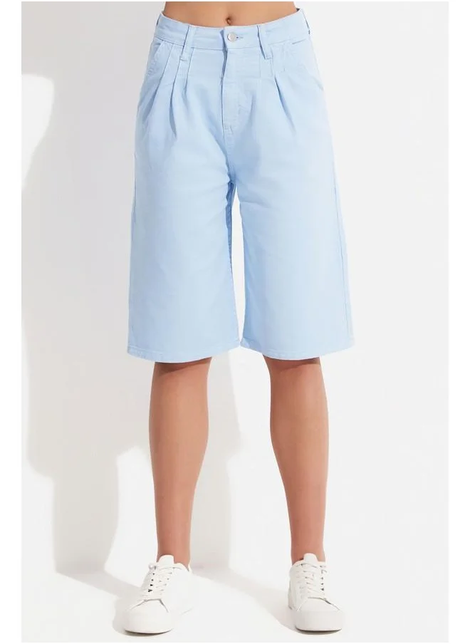JUNE June Bermuda Denim Short Baby Blue