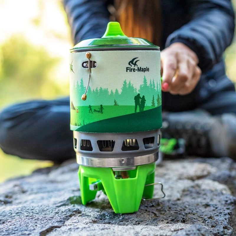 Fire-Maple نظام الطهي الشخصي "النجم الثابت 3" من فاير مابل | نظام موقد/محروق نفاث مع إشعال كهربائي | مثالي للتنزه، التخييم، الرحلات، الصيد، ورحلات الطوارئ، أخضر - Image 5