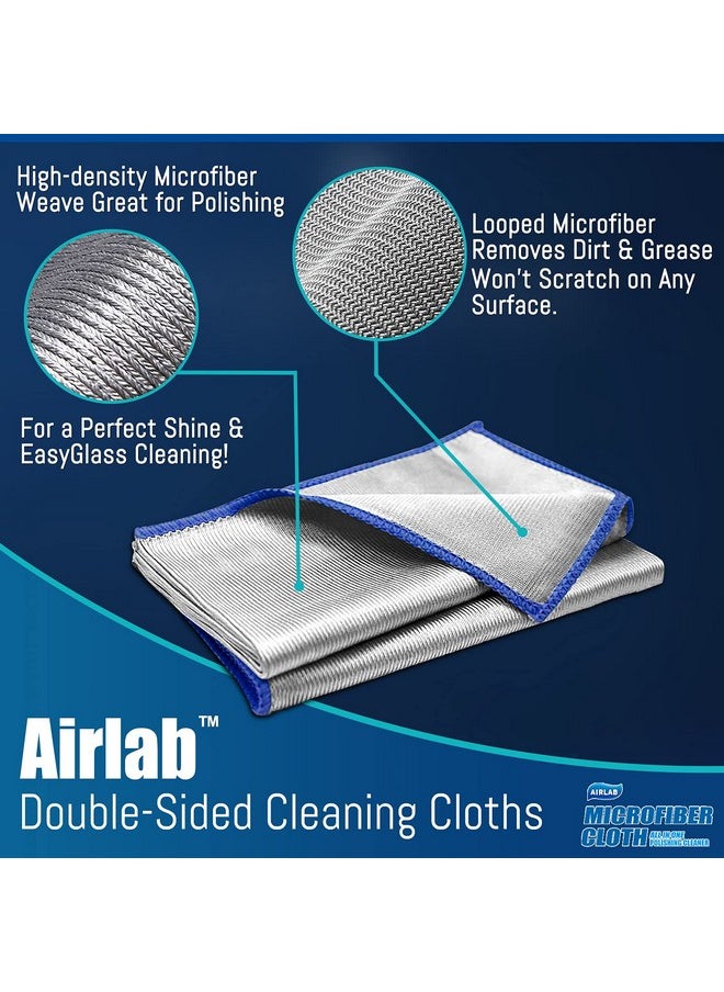 Airlab - Streak Free Miracle Cleaning Cloth Easy Clean Pack of 8-12" x 16" Microfiber Dish Cloths Glass Polishing Lint Free for Kitchen Mirrors Wine Car - Image 1