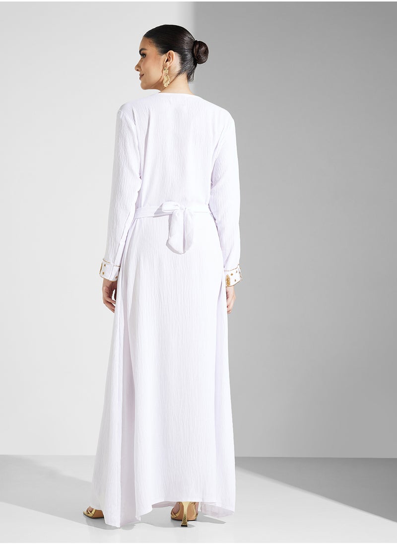 ARABIAN CLOSET Embellished Belted Jalabiya  - Image 2