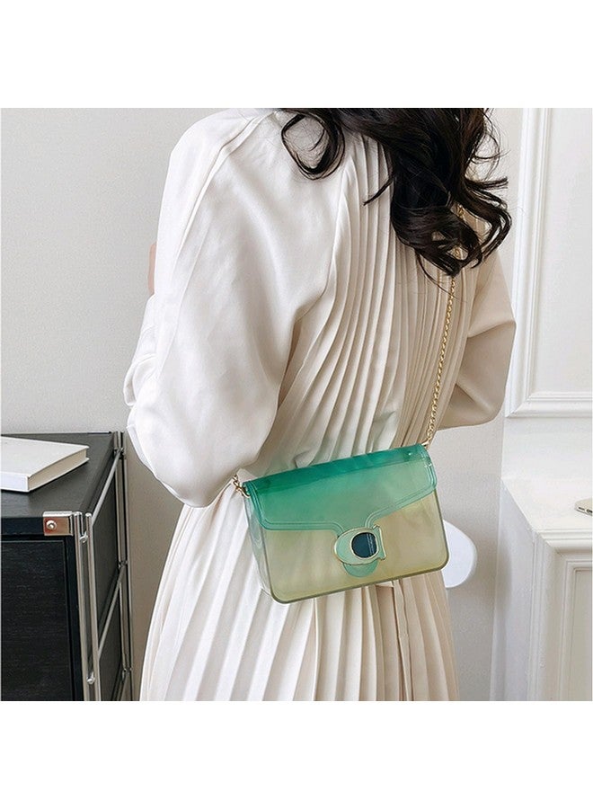RARITYUS Clear Jelly Crossbody Bag for Women Girls Fashion Candy Color Transparent Shoulder Handbag Wallet with Chain Strap - Image 2