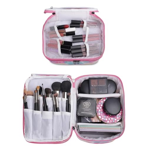 KUKLAR Polyester Waterproof Multifunctional Extra Large Travel Makeup Bag(Pink) - Image 5