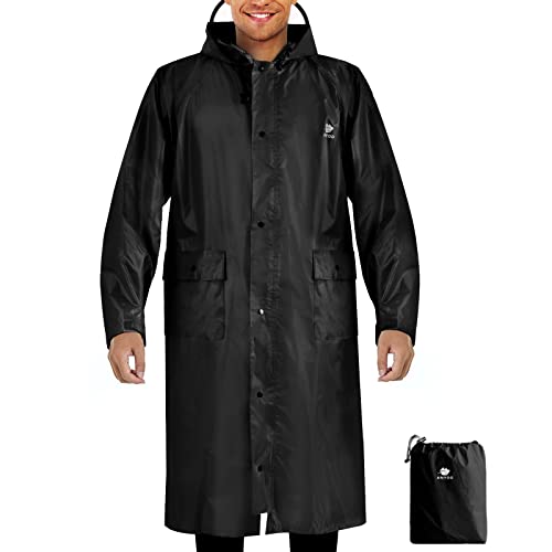 ANYOO Hood Rain Poncho Waterproof Lightweight Raincoat for Men Women Adult with Pocket for Hiking Camping Outdoor Activities - Image 1