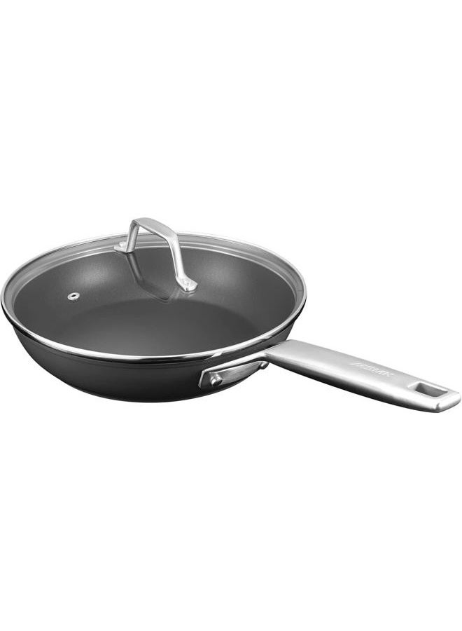 MsMk 9 1/2 Inch Small Egg Pan with Lid, Titanium and Ceramic Nonstick Omelette Pan,Scratch-resistant, Induction Egg Skillet, Oven Safe to 700°F Pan for Cooking, Dishwasher Safe - Image 1