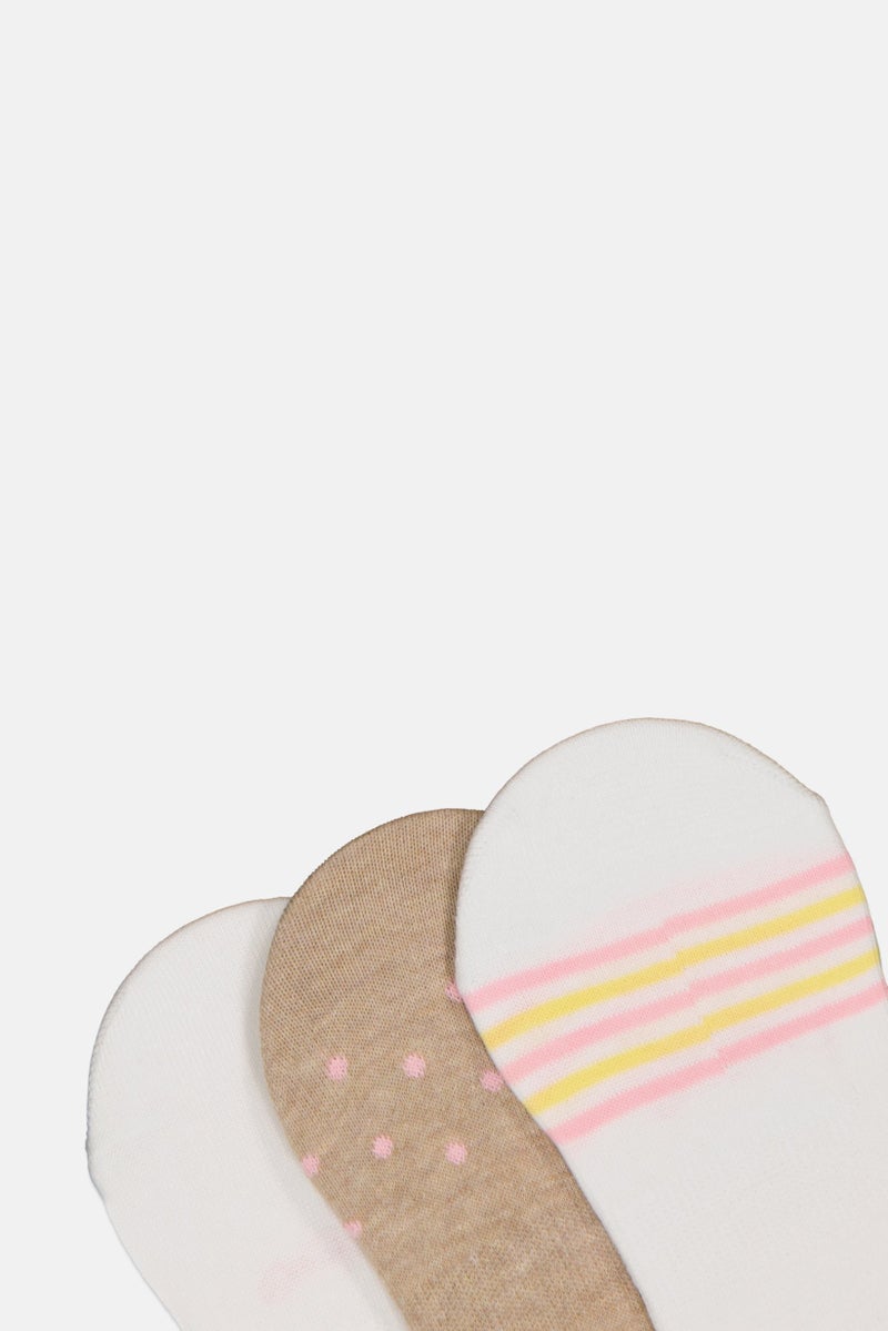 bebe Women 3 Pairs Brand Logo Invisible Socks, White - Image 4