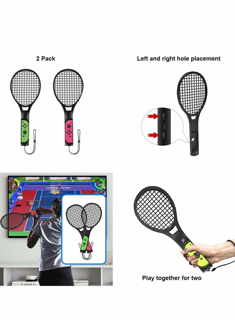Excefore Switch Game Sports Accessories Bundle,10 in 1 Family Accessories Kit for Switch & OLED Games : Joycon Grip for Mario Golf Super Rush,Wrist Dance Bands & Leg Strap,Comfort Grip Case And Tennis Rackets  - Image 3