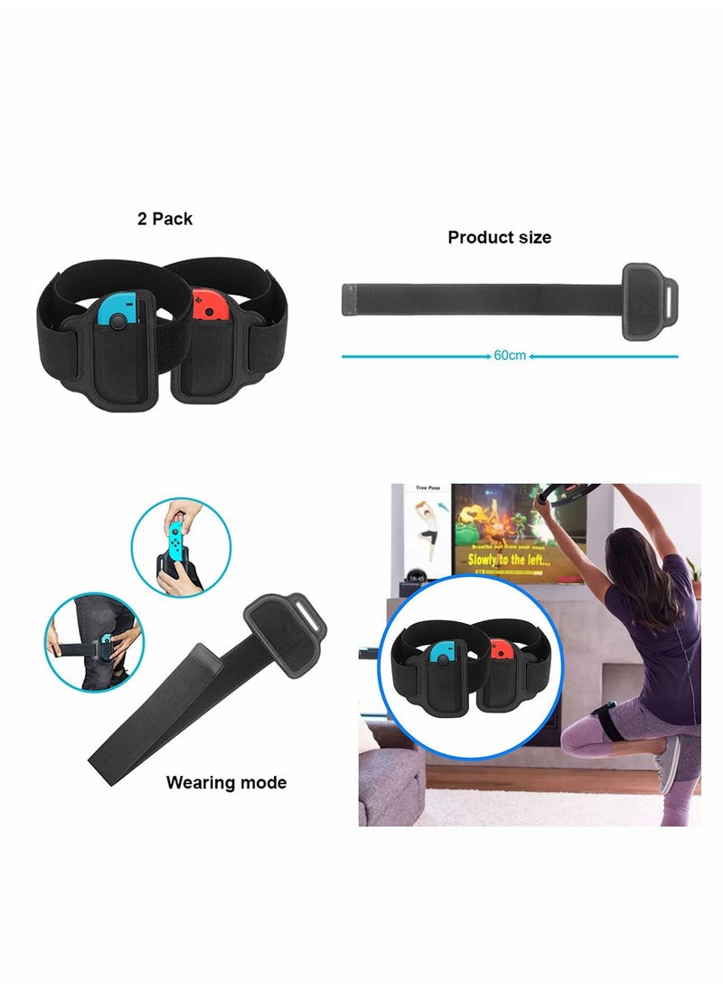Excefore Switch Game Sports Accessories Bundle,10 in 1 Family Accessories Kit for Switch & OLED Games : Joycon Grip for Mario Golf Super Rush,Wrist Dance Bands & Leg Strap,Comfort Grip Case And Tennis Rackets  - Image 2
