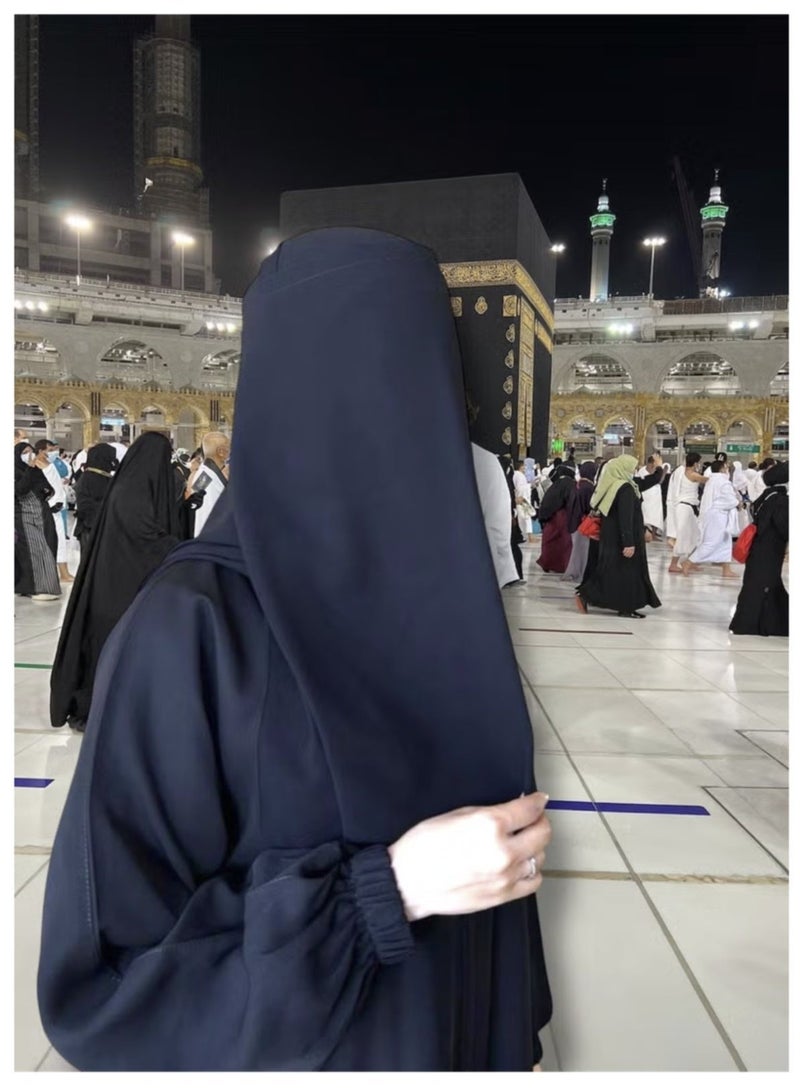 شاهين نقاب العمرة والحج - نقاب طويل مطابق للشريعة بدون فتح العين، خفيف، سادة وكامل - Image 1
