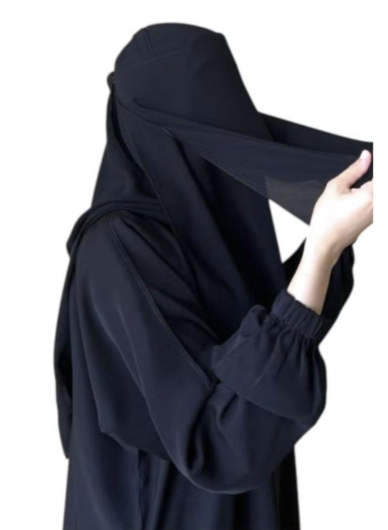 شاهين نقاب العمرة والحج - نقاب طويل مطابق للشريعة بدون فتح العين، خفيف، سادة وكامل - Image 5