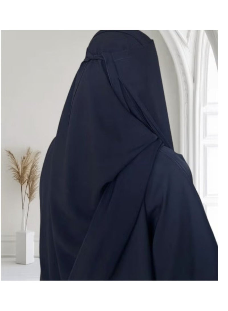 شاهين نقاب العمرة والحج - نقاب طويل مطابق للشريعة بدون فتح العين، خفيف، سادة وكامل - Image 2