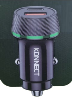 Konnect Car Charger 65W 3.0 Fast Car Adapter USB Type C Car Plug  - Image 1