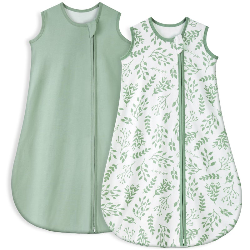 Yoofoss Baby Sleep Sack 1218 Months TOG 10 Baby Wearable Blanket 2 Pack 100 Organic Cotton Infant Toddler Sleeping Sack 2Way Zipper Lightweight Sleep Sack